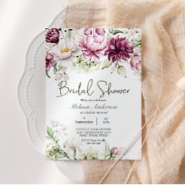 Peonies Rosa Burgundy Blommigt Möhippa Inbjudningar