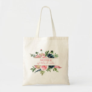 Peonies Rosa Navy Blommigt Budens mamma Gift Tygkasse
