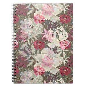 Peonies rosa ros blommor blomsterträdgård bouquet anteckningsbok