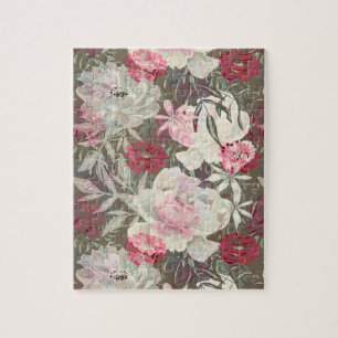 Peonies rosa ros blommor blomsterträdgård bouquet pussel