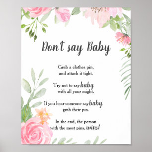 Peonies Säg inte att Baby Poster