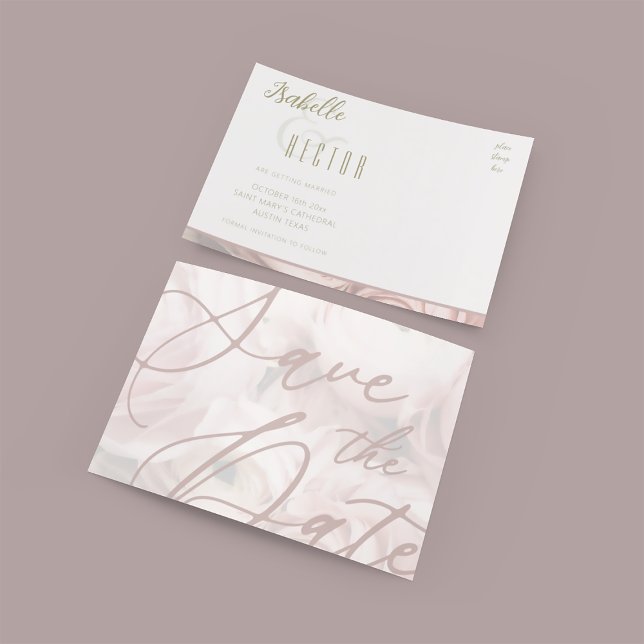 Peonies Save the Date Template Helg Vykort (Skapare uppladdad)