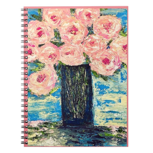 Peonies Spiral Notebook Anteckningsbok (Framsidan)