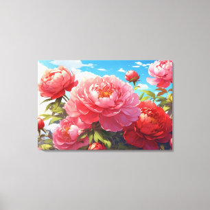 Peonies Stretched Kanvastryck