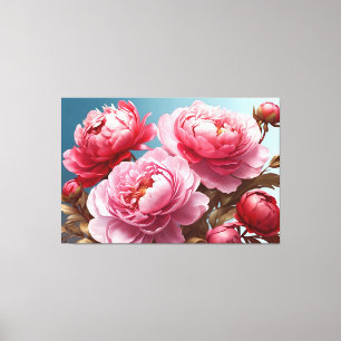 Peonies Stretched Kanvastryck
