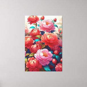 Peonies Stretched Kanvastryck