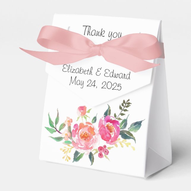 Peonies tack presentaskar (Framsidan Sidan)