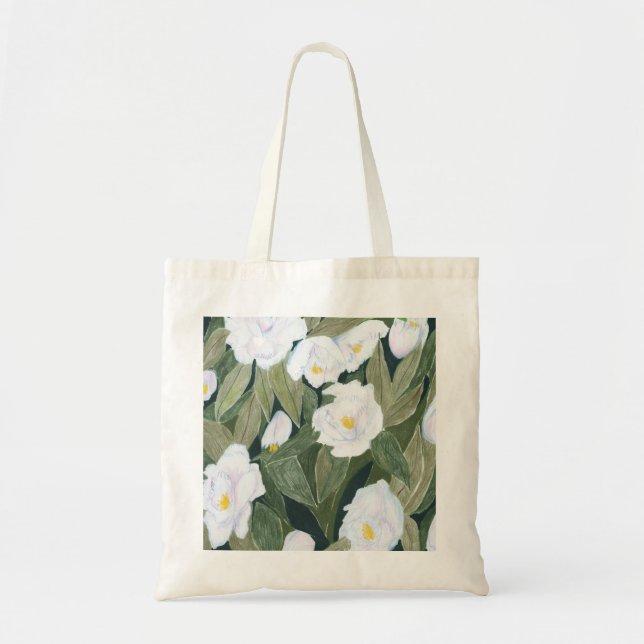 Peonies Tote Bag Tygkasse (Framsidan)