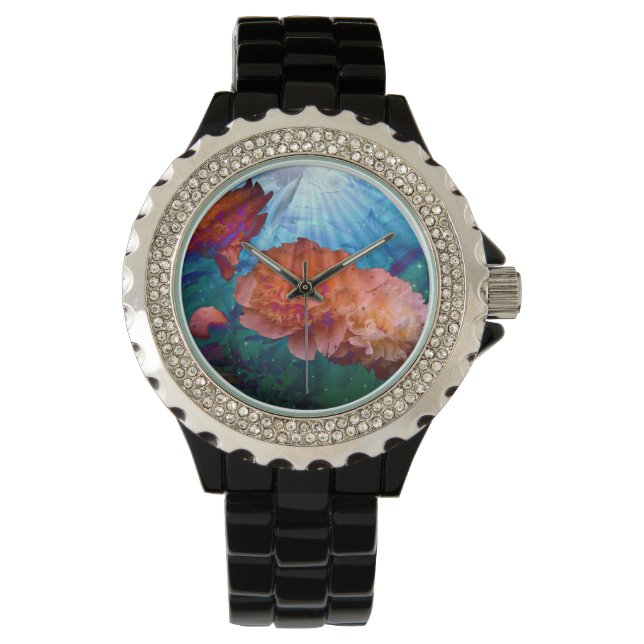 Peonies Under Water Armbandsur (Framsida)