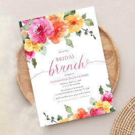 Peonies vår möhippa brunch orange rosa inbjudningar