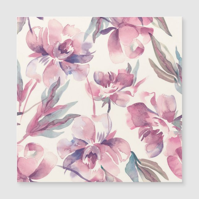 Peonies vattenfärg: Sömlös bakgrund för blommigt. (Framsida)