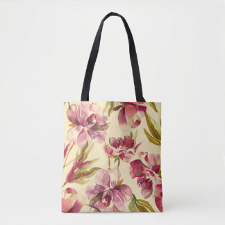 Peonies Watercolor: Seamless Background Bliss Tygkasse