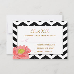 Peonior och Chevrons RSVP OSA Kort