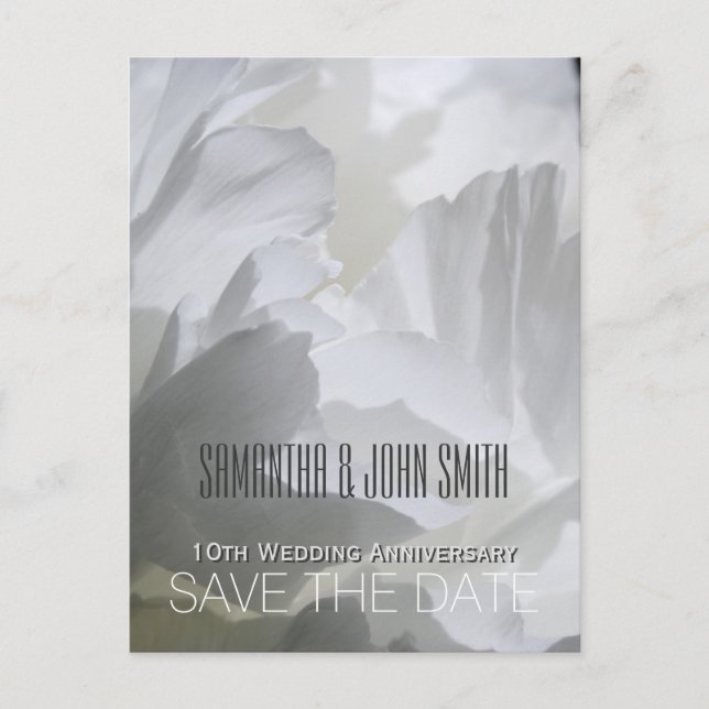Peony 10-årsjubileum Spara datumet 1 Meddelande Vykort (Framsida)