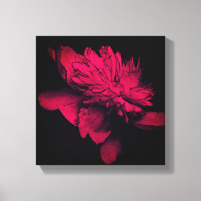 Peony Abstrakt Blommigt Art Canvastryck (Framsida)