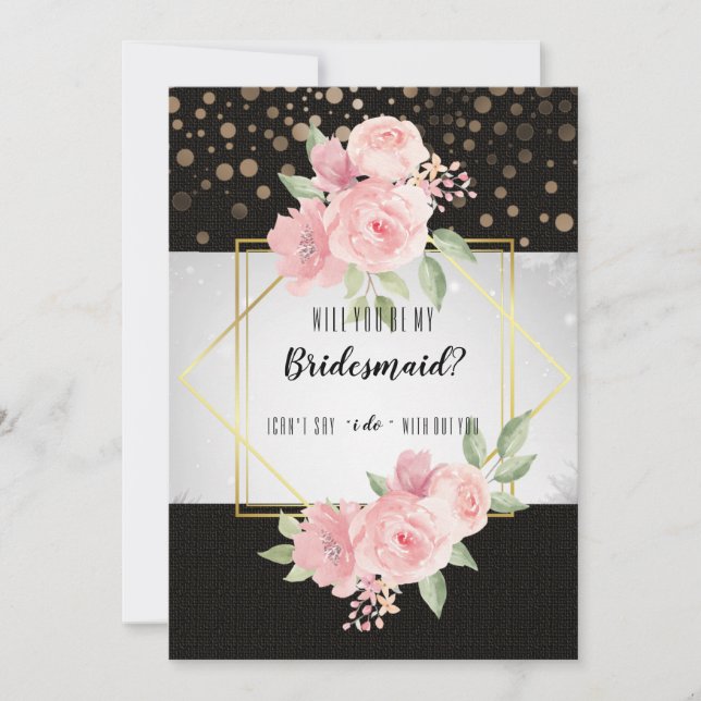 Peony anemone Kommer du att bli min brud? Inbjudningar (Framsida)
