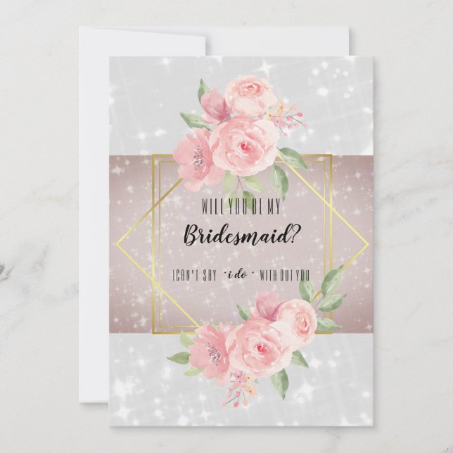 Peony anemone Vill du vara min brudtärna? Inbjudningar (Framsida)