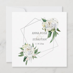 *~* PEONY AR15 Blommigt QR OSA Ram Bröllop Inbjudningar