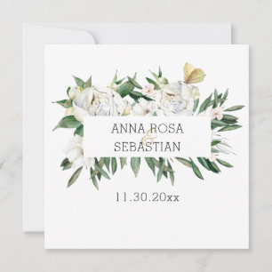 *~* PEONY AR15 QR PHOTO OSA Blommigt Bröllop Invit Inbjudningar