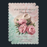 Peony Best Friend Birthday<br><div class="desc">För din bästa vän,  skicka henne detta fantastiska födelsedagskort från en vacker Rosa Peony,  och det ord en Peony representerar,  välstånd,  positiv och lycka. Allt detta sker på en vacker turkos och ljus rosa blommigt. Ett underbart meddelande slutför kortet på baksidan.</div>