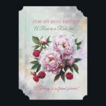 Peony Best Friend Birthday<br><div class="desc">För din bästa vän,  skicka henne ett fantastiskt födelsedagskort till en vacker Rosa Peony och ord: "A Ro är Ro,  men...  Och en Peony är en vän för evigt". Allt detta sker på en vacker blommigt för rosa och grönt. Ett underbart meddelande slutför kortet på baksidan.</div>