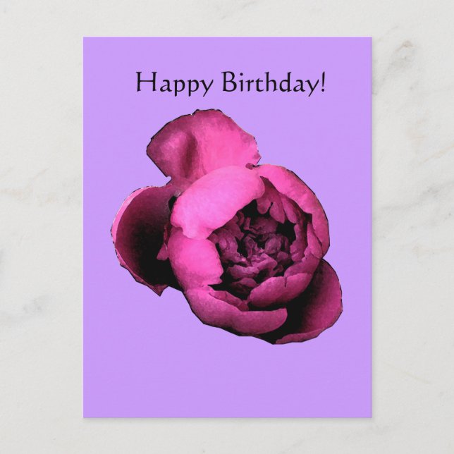 Peony Birthday Card Vykort (Framsida)
