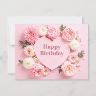 Peony Birthday Card Vykort