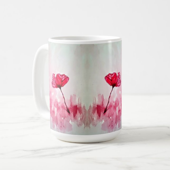Peony-blomma Kaffemugg (Framsida vänster)