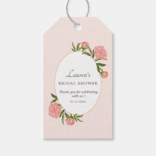 Peony-blomman vintage stil Möhippa Tack Presentetikett