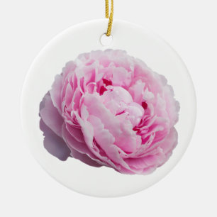 Peony Blommar Ro för blomma och Trädgårds älskare Julgransprydnad Keramik