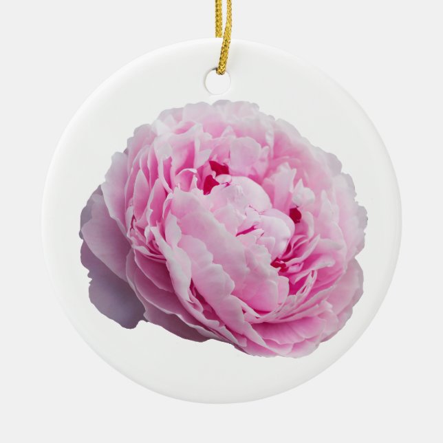 Peony Blommar Ro för blomma och Trädgårds älskare Julgransprydnad Keramik (Framsidan)