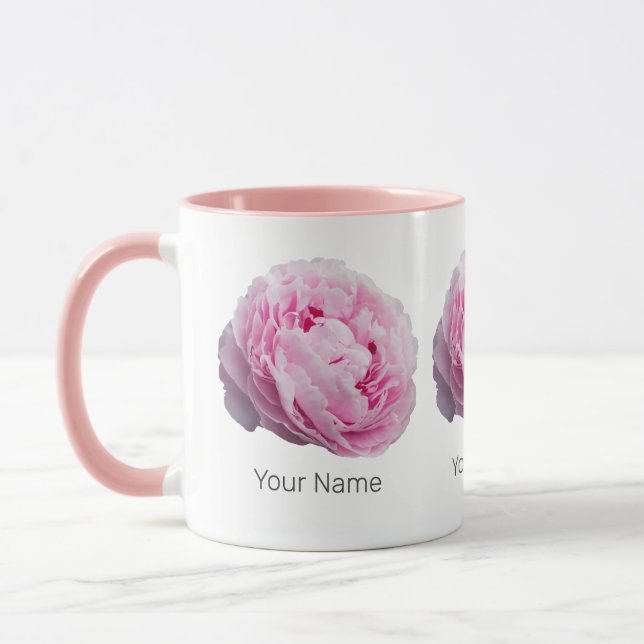 Peony Blommar Ro för blomma och Trädgårds älskare Mugg (Vänster)