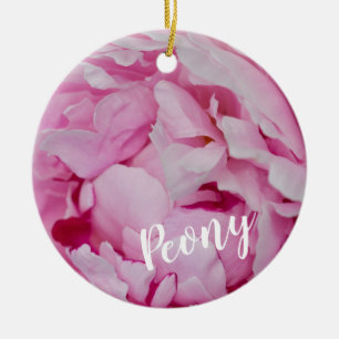 Peony Blommar Ro för blommor och trädgårdsälskare Julgransprydnad Keramik
