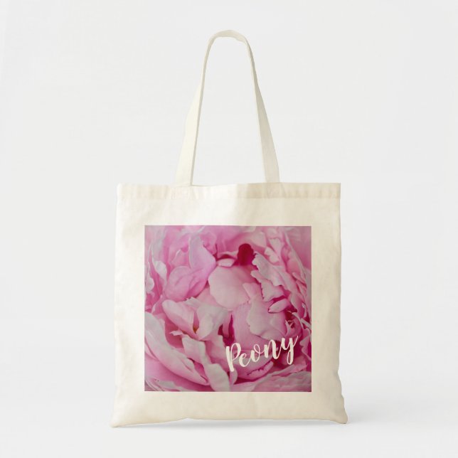 Peony Blommar Ro för blommor och trädgårdsälskare Tygkasse (Framsidan)