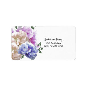 Peony Blommigt Address Label Adressetikett