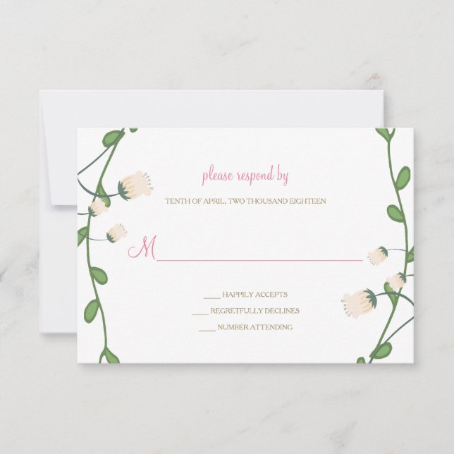 Peony Blommigt Bröllop OSA Card (Framsida)