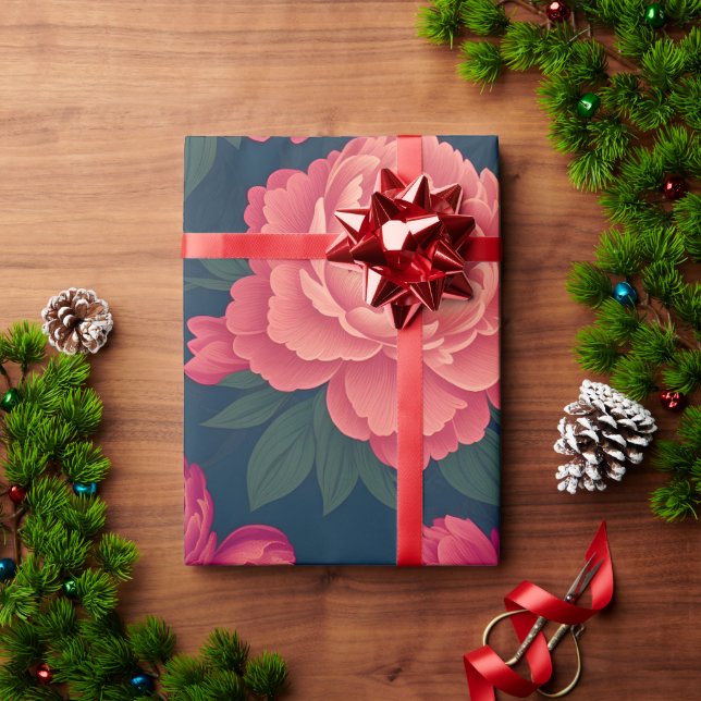 Peony Blommigt Colorful Personlig Mönster Presentpapper (Julgåva)
