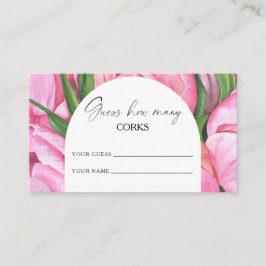 Peony blommigt - gissa hur många kork möhippa-spel tilläggskort