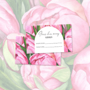 Peony blommigt - gissa hur många kysser möhippa sp tilläggskort