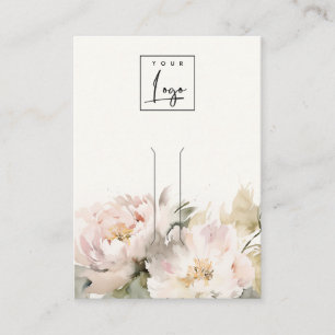 Peony Blommigt Logotyp Hairpin Jewelry Visning Visitkort