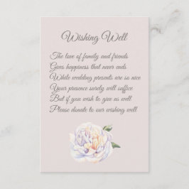 Peony Blommigt Mauve Bröllop Wishing well Card Tilläggskort