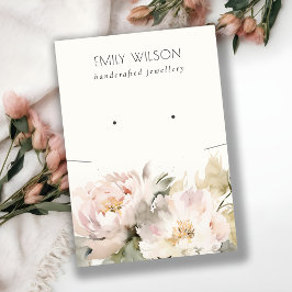  Peony Blommigt Necklace Earring Combo Visning Visitkort
