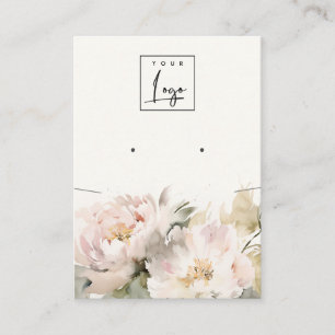  Peony Blommigt Necklace Earring Logotyp Visning  Visitkort