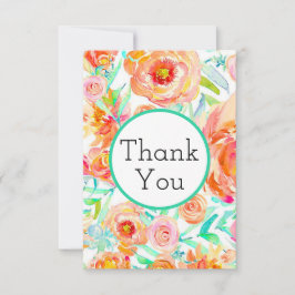 Peony Blommigt Tack Cards