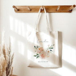 Peony Blommigt Watercolor Anpassningsbar Brudens Tygkasse