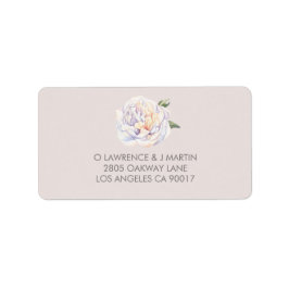 Peony Blommigt Watercolor Mauve Adressetikett