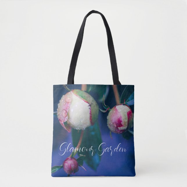 Peony-blommor efter regn tygkasse (Framsida)