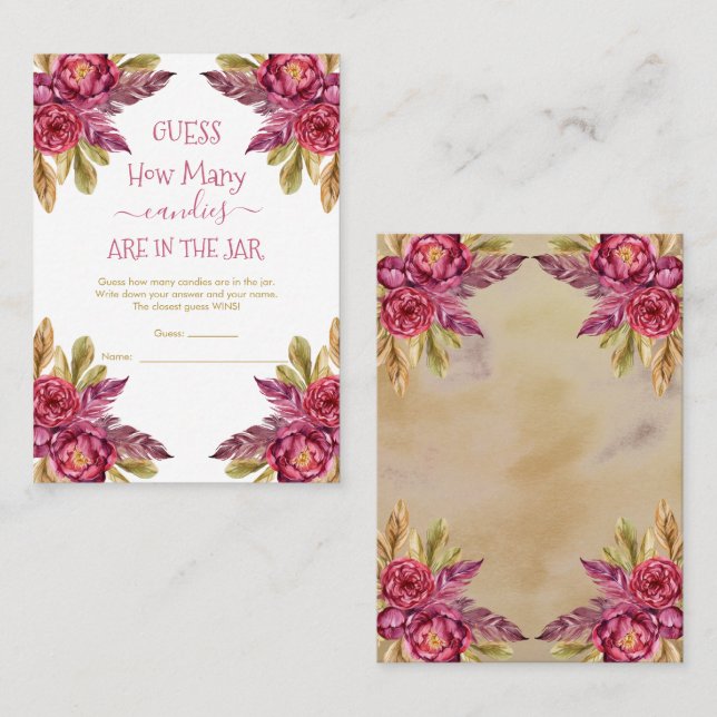 Peony Blooms Gissa Candies i Burk-spelkortet Visitkort (Fram/baksida)