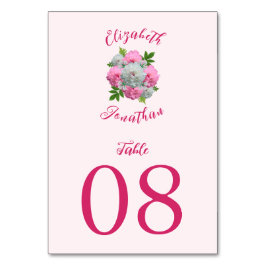 Peony Bouquet Bröllop Bordsnummer