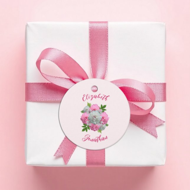 Peony Bouquet Bröllop Gåvor Etiketter (Skapare uppladdad)